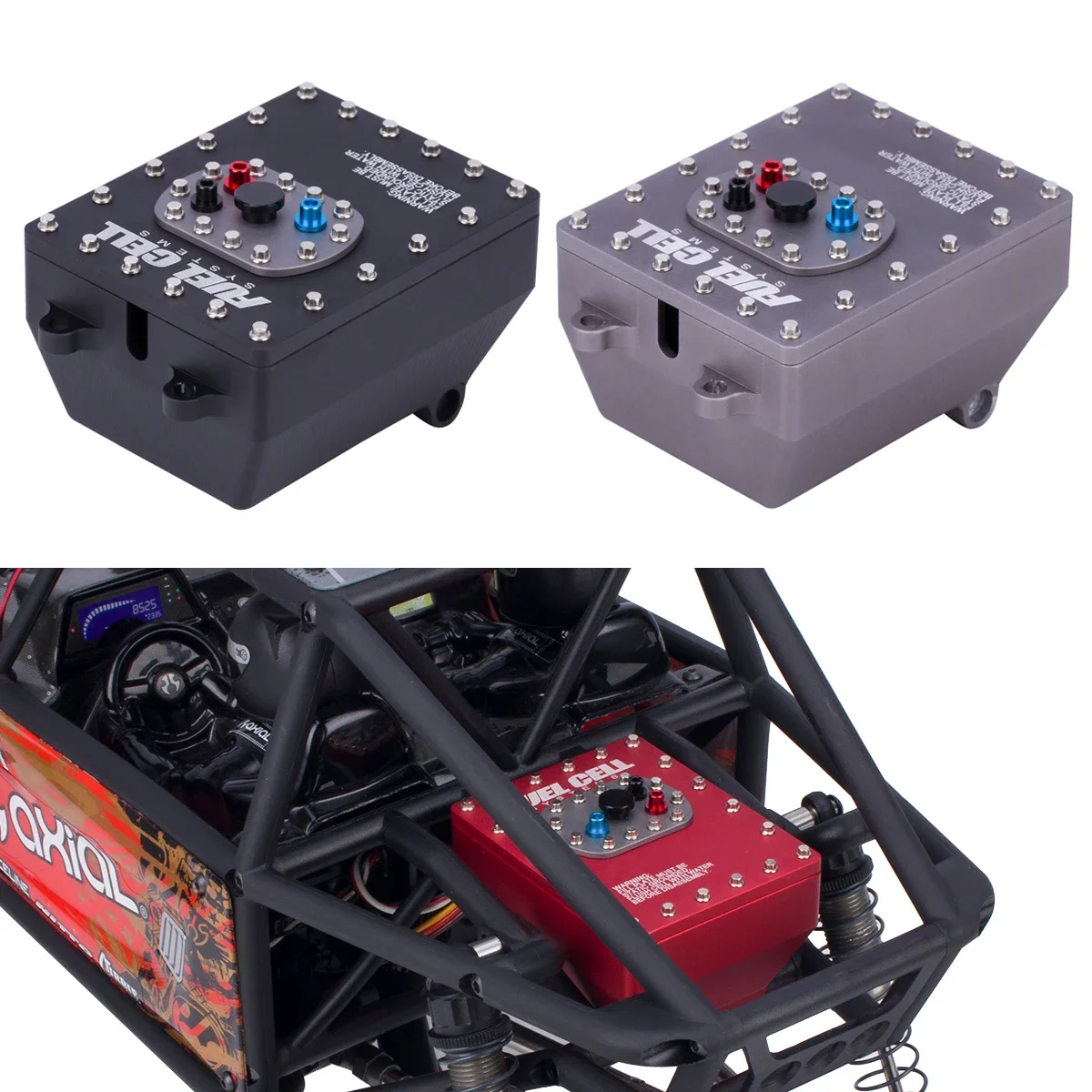 Rc Hobby Shops - 1 ชิ้นอลูมิเนียม 1/10 Scale การใช้เซลล์ตัวรับสัญญาณกล่องจําลองการใช้ถัง RC
