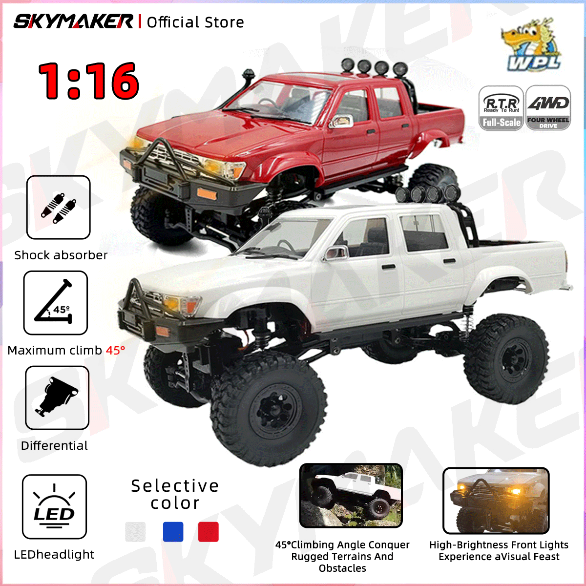 Rc Hobby Toucan - WPL C64-1 RC รถ 1:16 Hailax