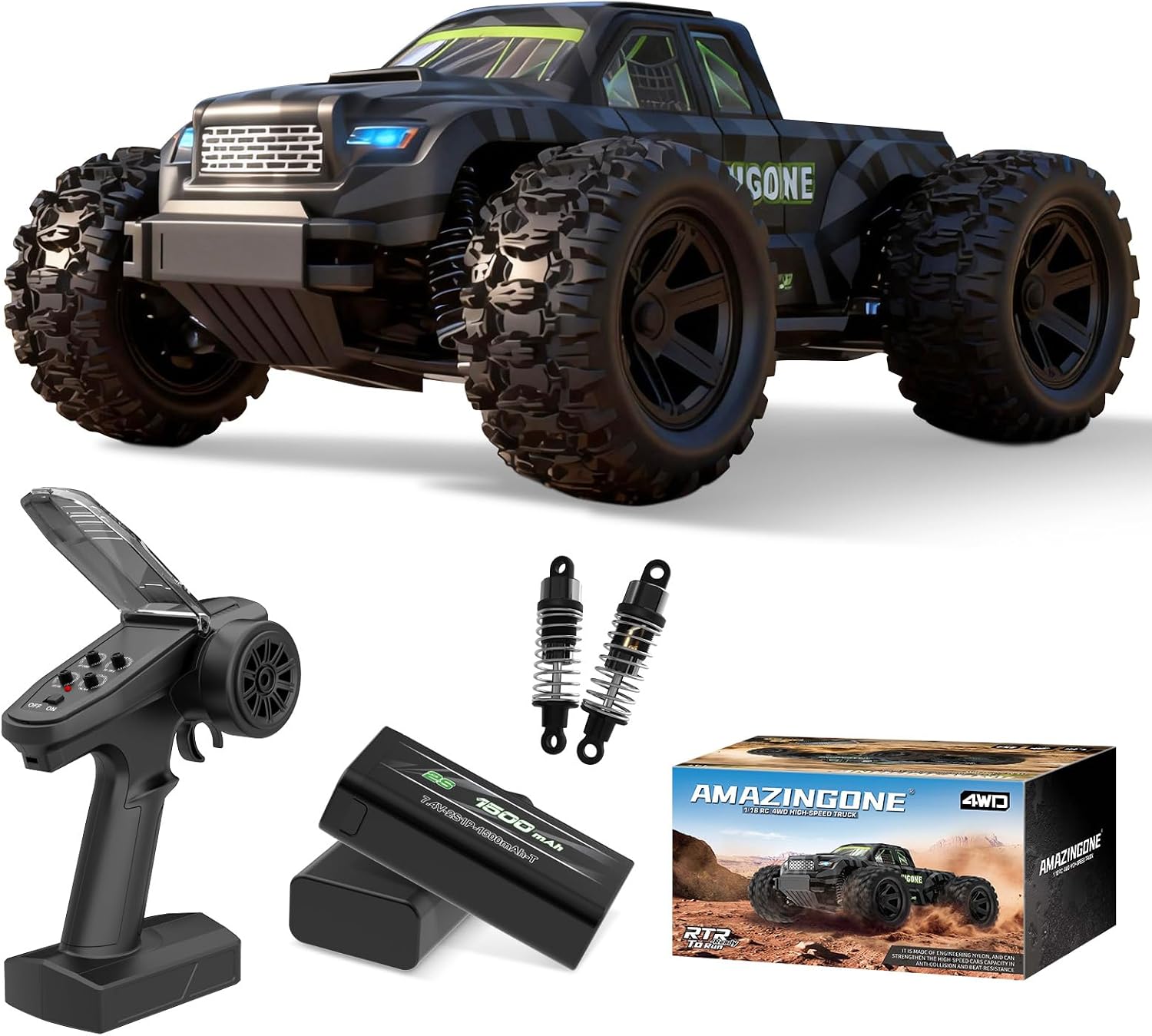 Rc Hobby Grade Monster Truck - JT18W รถบังคับวิทยุ 4WD ความเร็วสูง 35 กม./ชม.
