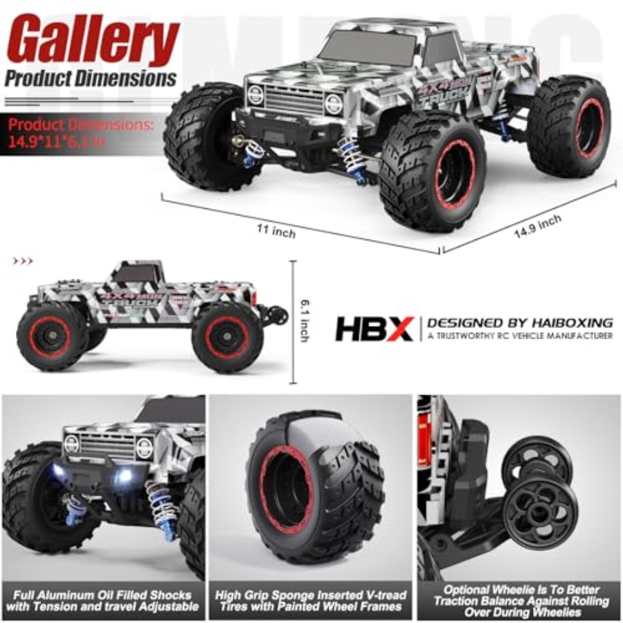 รถบรรทุกมอนสเตอร์ RC ขับเคลื่อ - Rc Hobby Grade Monster Truck บทวิจารณ์และราคา