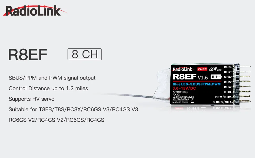 รับสัญญาณ Radiolink R8EF 2.4G  - Receiver Sbus 8Ch บทวิจารณ์และราคา
