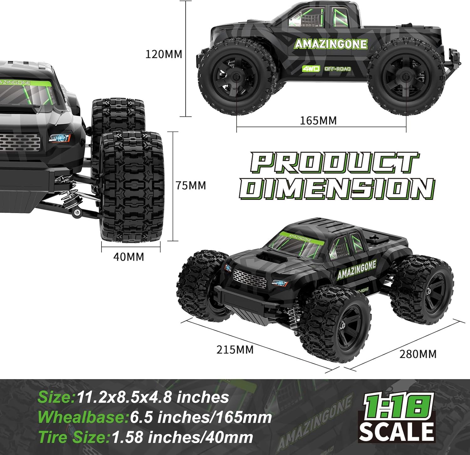 JT18W รถบังคับวิทยุ 4WD ความเร - Rc Hobby Grade Monster Truck บทวิจารณ์และราคา
